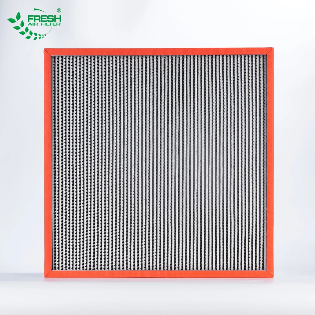 High Dust Holding Capacity 99.99% High-Temp. HEPA Deep-Pleat Filter